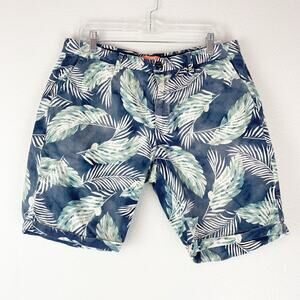 Tropical Leaf Print Men's Shorts